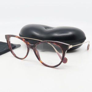 MONCLER ML5071 055 53mm Havana, Cat Eye, New Women's Eyeglasses Frames.